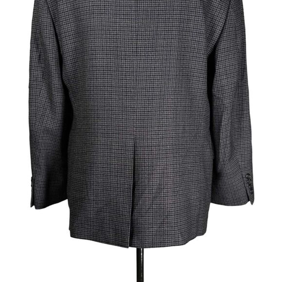 Chaps Ralph Lauren Mens Blazer Gray Check Lambswool Lined Jacket Sport Coat 40S - Picture 9 of 9